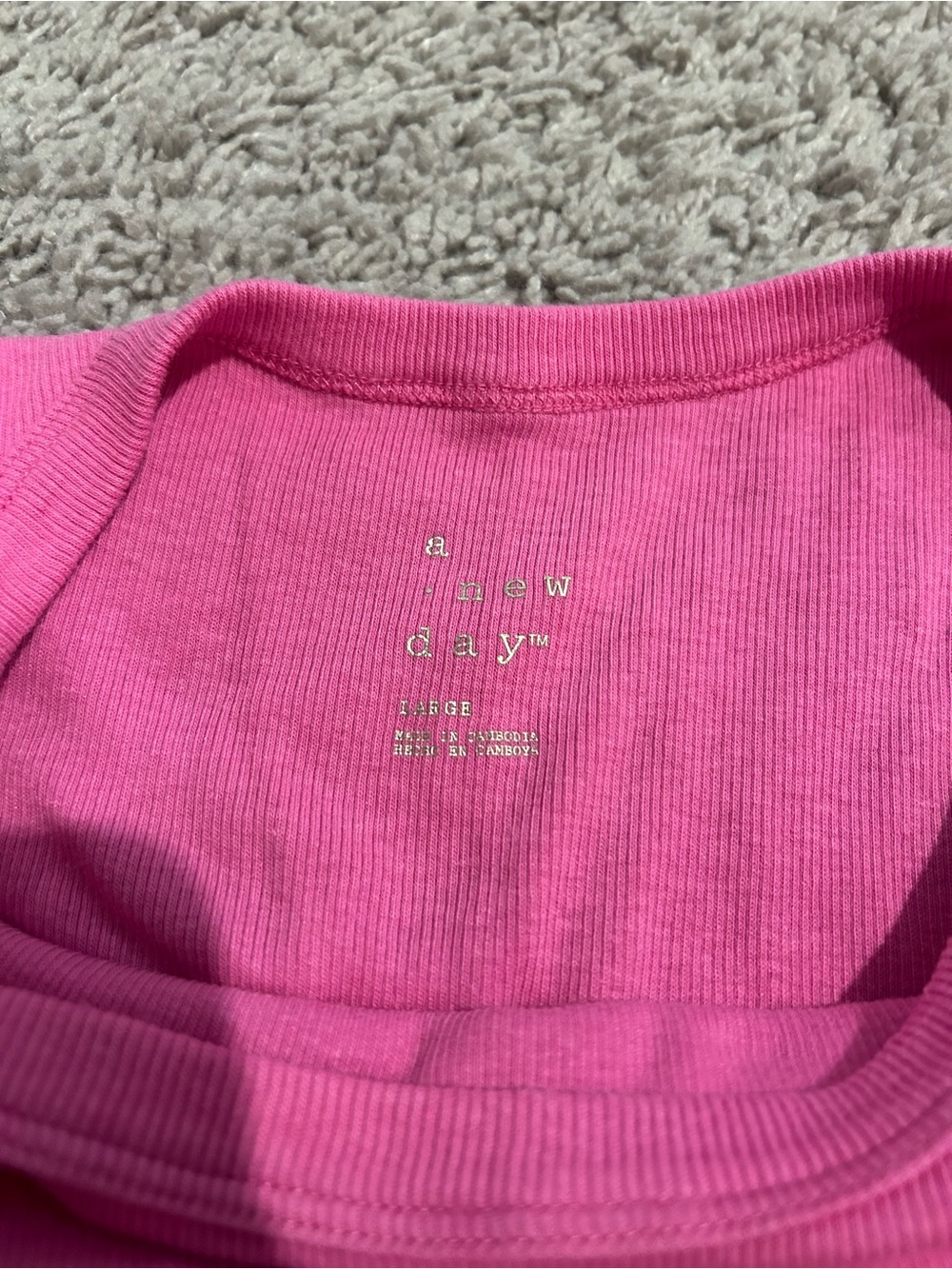 Target Pink Ribbed Tank Top - Picture 2 of 2